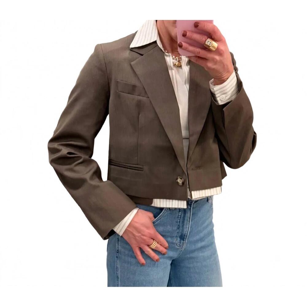 NEW WE-AR4 bar long sleeve blazer in army green